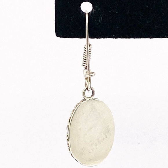 Sterling Vintage Earrings Purple Lace Agate Dangles Drops - Picture 10 of 11